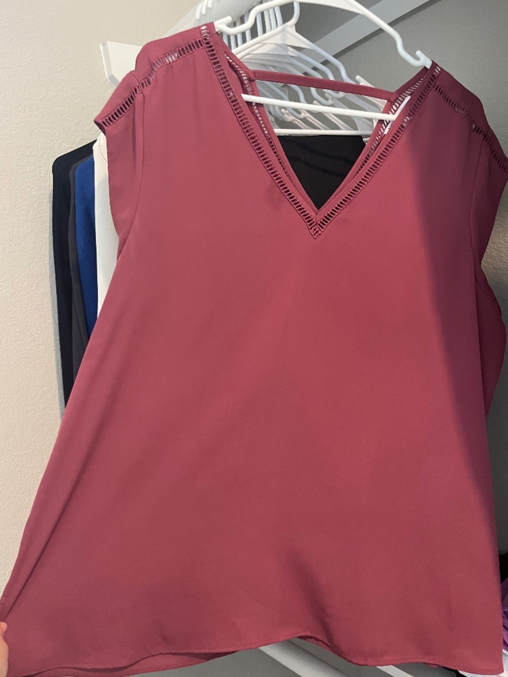 Mauve V-Neck with cut out detail